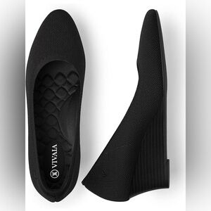 VIVAIA Tamia Wedge Pro Pump Wedge Almond Toe Black Size EU 39/US 8